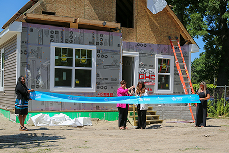 The first new home built as part of the neighborhood revitalization